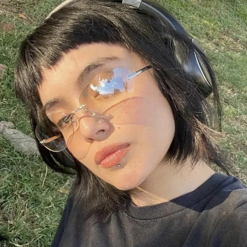 Retro rimless elliptical sunglasses Y2K metal Instagram-style sunglasses, bold style street style future vibe