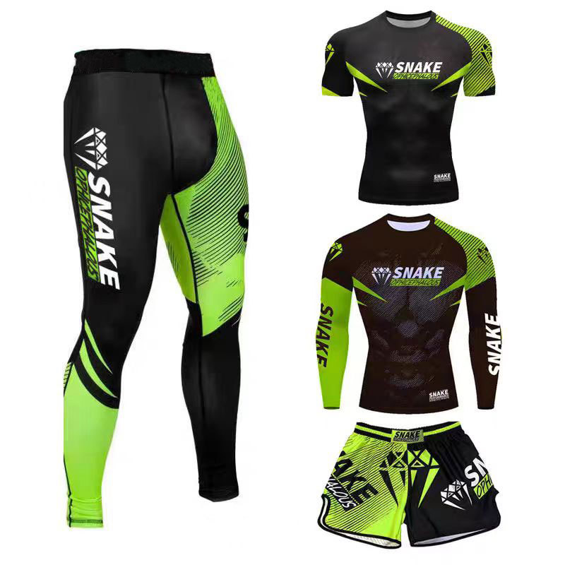 Boxing Training Suit Venom Four-Piece Set for Men and Women Fighting Tight-Fitting Quick-Drying High-Elastic Sportswear Cross-Border