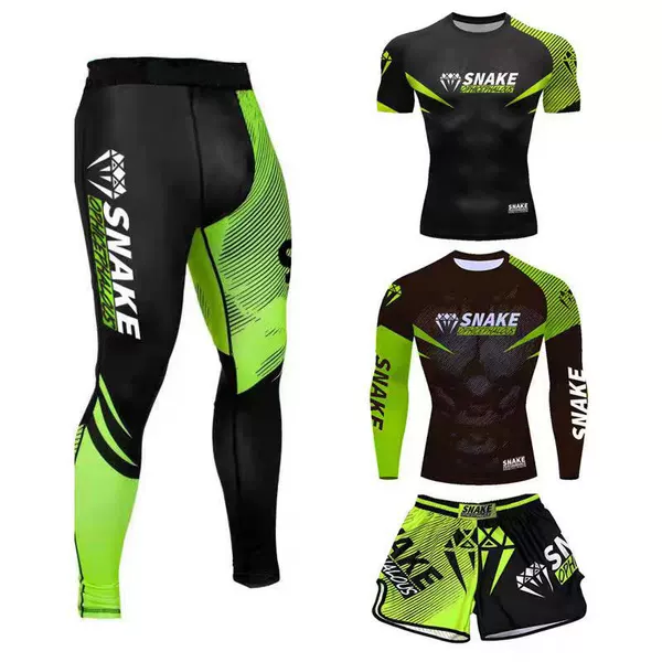 Boxing Training Suit Venom Four-Piece Set for Men and Women Fighting Tight-Fitting Quick-Drying High-Elastic Sportswear Cross-Border