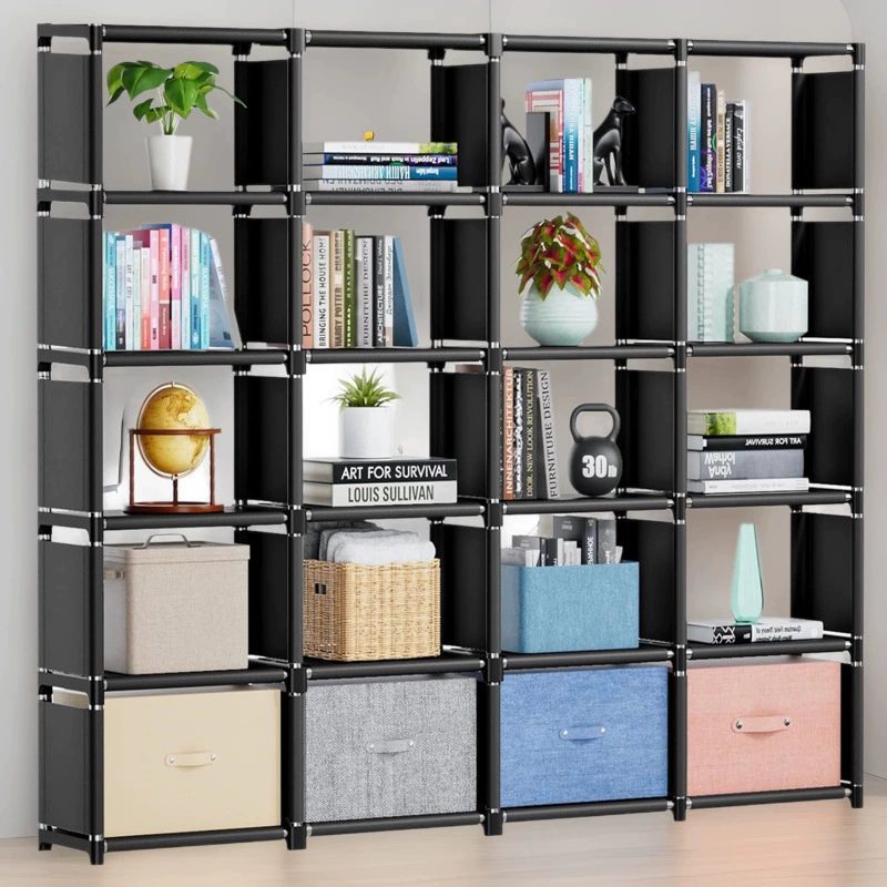 Многоярусная книжная полка, экономичная напольная стеллажная система для арендного жилья, компактная комбинированная стойка, оптом