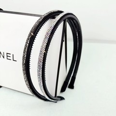 2024新款閃鑽水鑽細邊發箍女時尚氣質滿鑽壓碎發頭箍百搭輕奢髮飾