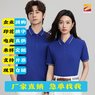 Pure Cotton Polo Shirt Lapel Short-Sleeved T-Shirt Custom Printed Logo Cultural Shirt Corporate Work Clothes Embroidered Classy Work Clothes