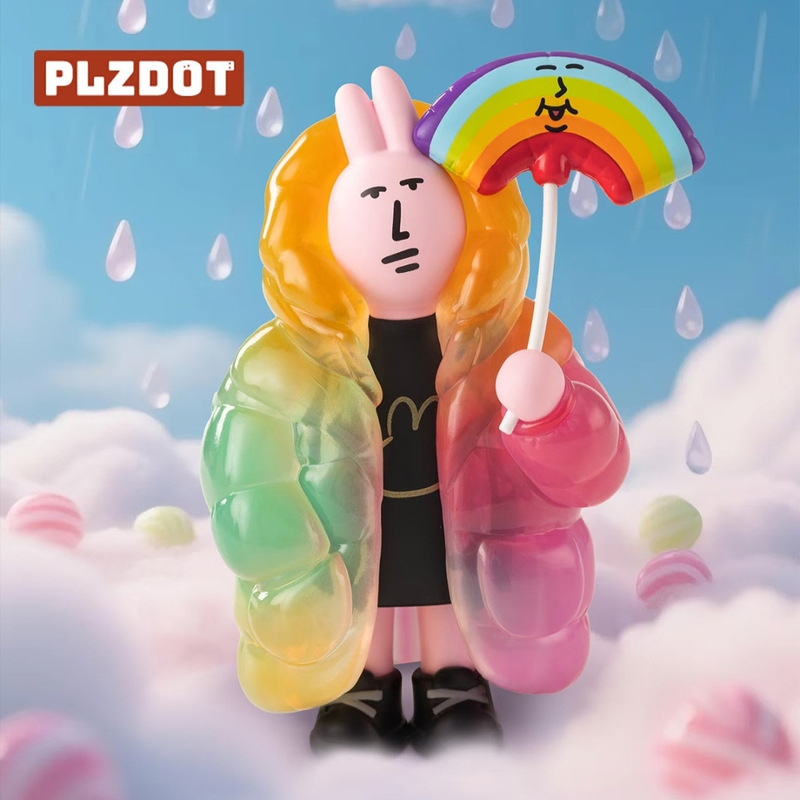 PLZDOT粉红兔子美丽心情系列抽象兔子潮玩盲盒桌面摆件女礼物|undefined