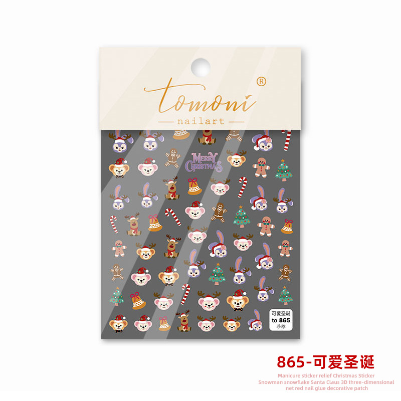 Japonés Navidad uñas 2022 nuevo lindo Halloween Año Nuevo muñeco de nieve ELK copo de nieve alivio invierno estilo