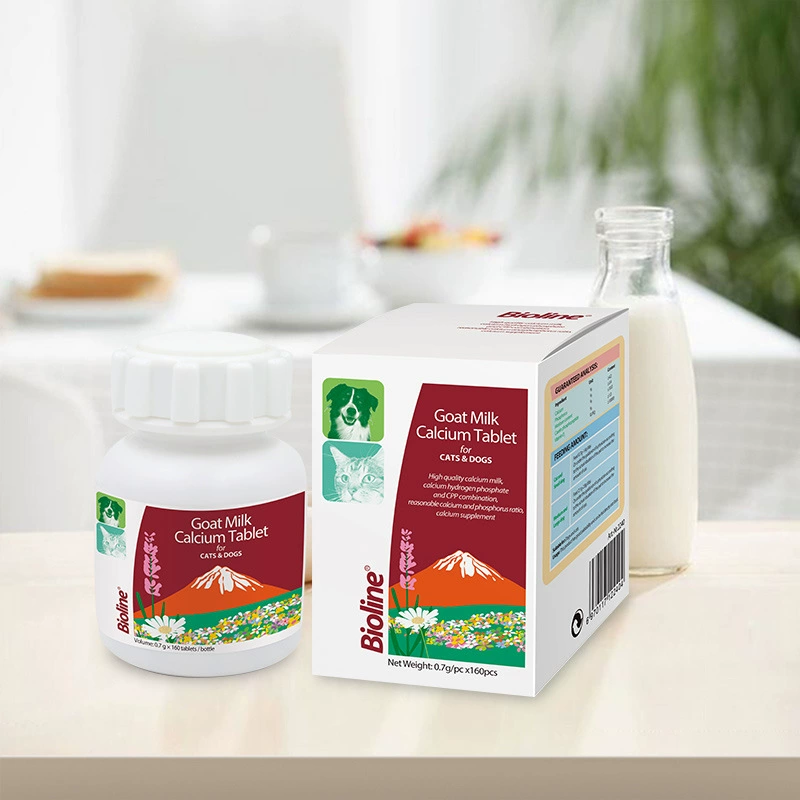 Таблетки кальция из козьего молока Bioline для домашних животных оптом, прямые поставки универсальных таблеток кальция из козьего молока для кошек и собак в больницу для животных, прямые продажи с фабрики