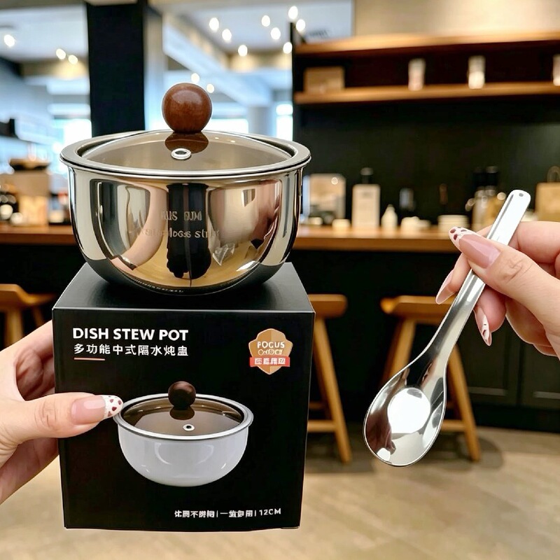 Steamed Egg Bowl, Special Bowl for Egg Custard, High-Quality Stainless Steel with Lid, Household Stew Pot, High Temperature Resistant, Food-Grade Steaming Bowl, Large Size Steamed Egg Bowl, Special Bowl for Egg Custard, High-Quality Stainless Steel with Lid, Household Stew Pot, High Temperature Resistant, Food-Grade Steaming Bowl, Large Size