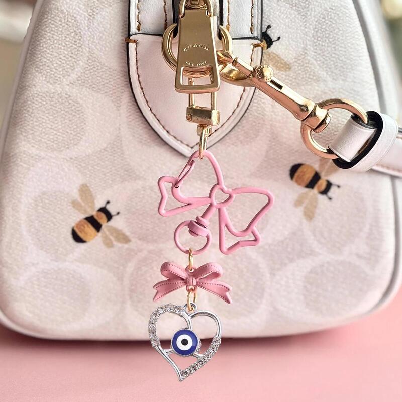Bow Keychain Diamond Evil Eye Necklace Creative Blue Eye Clavicle Chain Devil Eye Shein Bag