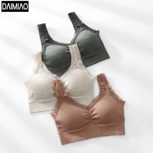 New style naked ammonia lace beautiful back-wrapped chest fashionable U-back sports bra for women without rims bra bottoming vest tube top