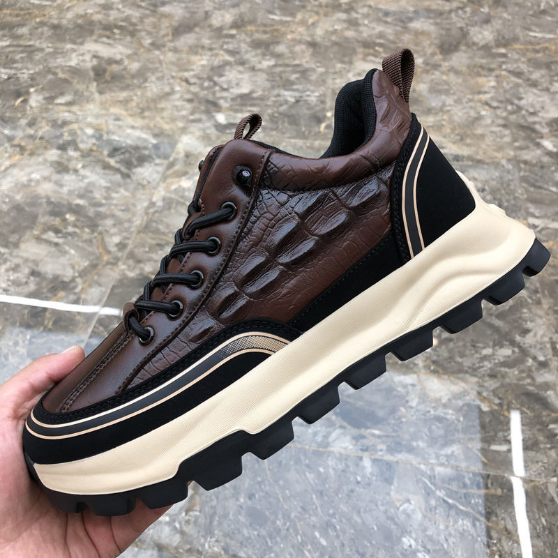 2025春季新款男鞋皮面防水时尚休闲鞋百搭潮流网红正品运动鞋子男