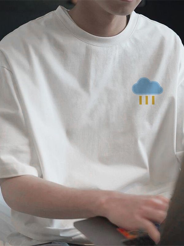 Hong Kong estilo camiseta de las mujeres de manga corta blanco impreso verano cuello redondo ropa superior de manga corta Camiseta de moda todos a juego hombres guapos