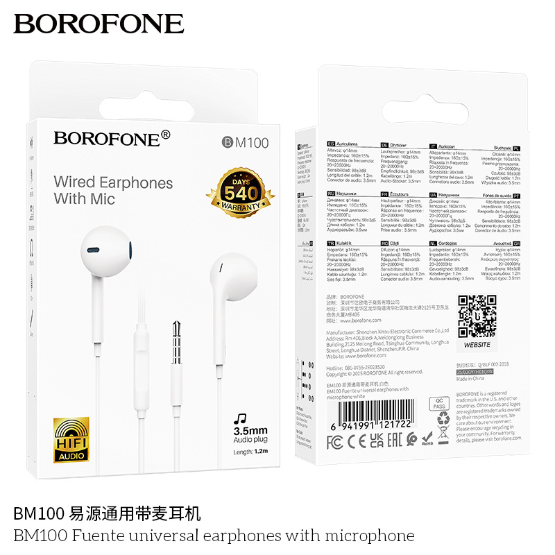 BOROFONE BM100 auriculares digitales tipo-C / 3.5mm para teléfonos móviles Android IP