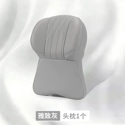 Headrest — Sports-Grade, All-Season Universal Model - unlabeled-large-memory-foam-headrest-elegant-gray-1-piece
