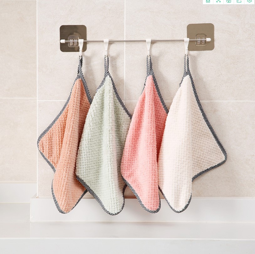 Department store Wholesale bag side plaid pineapple rag kitchen cleaning cloth can be hanging dish cloth cloth cloth