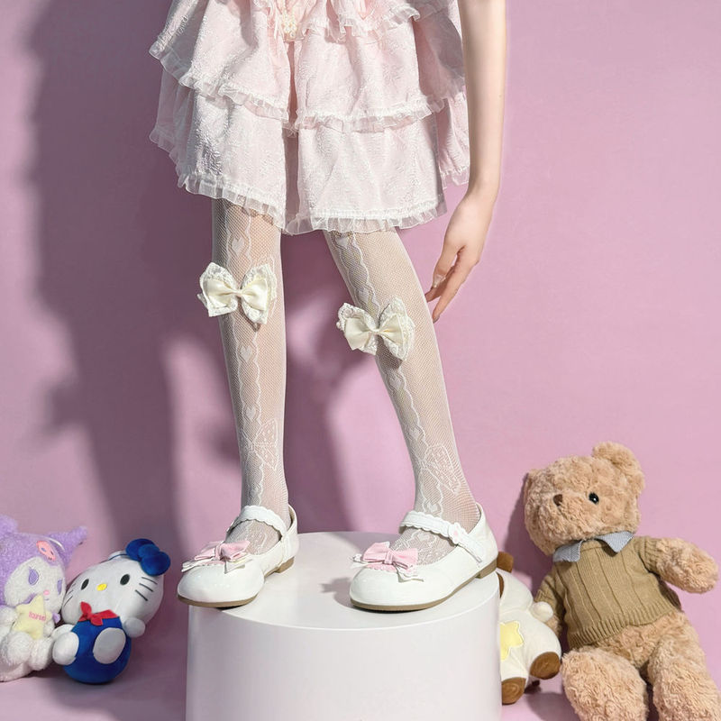 Lolita-style long socks, white hollow mesh, sexy jacquard, suitable for pairing with princess dresses, JK outerwear, and dance tights Lolita-style long socks, white hollow mesh, sexy jacquard, suitable for pairing with princess dresses, JK outerwear, and dance tights