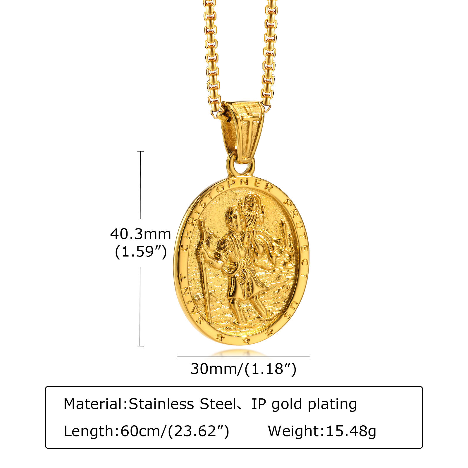 Fashion Portrait Stainless Steel Plating Pendant Necklace 1 Piece display picture 2