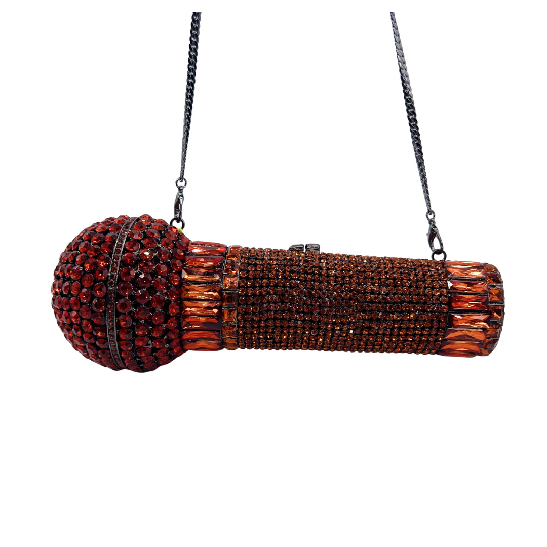 Clutch nữ đính đá dạ hội kiểu micro cầm tay — bạc, màu vàng, Vàng AB, màu nâu chi tiết 6