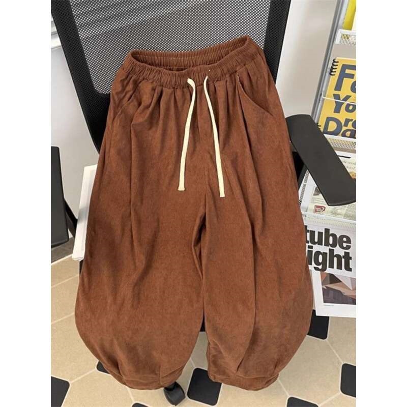 Plus Size 150kg American Retro Corduroy Sweatpants for Men and Women, New Spring/Autumn Style, Cool Casual Sporty Harem Pants 2