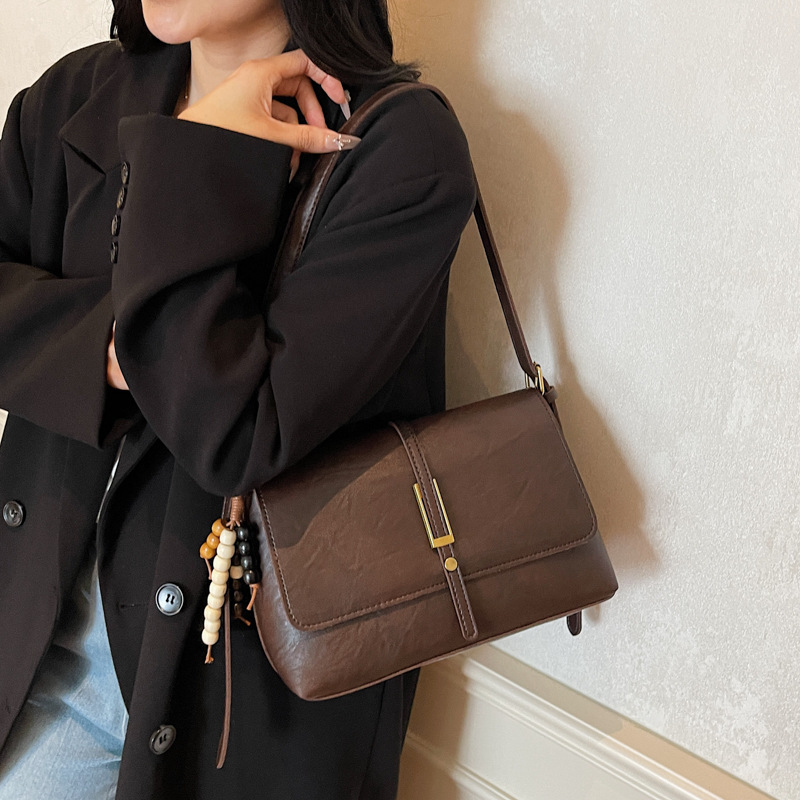 Bolso de viaje retro de trabajo de mujer de gran capacidad 2025 nuevo otoño ocio versátil bolso de hombro pequeño bolso cuadrado