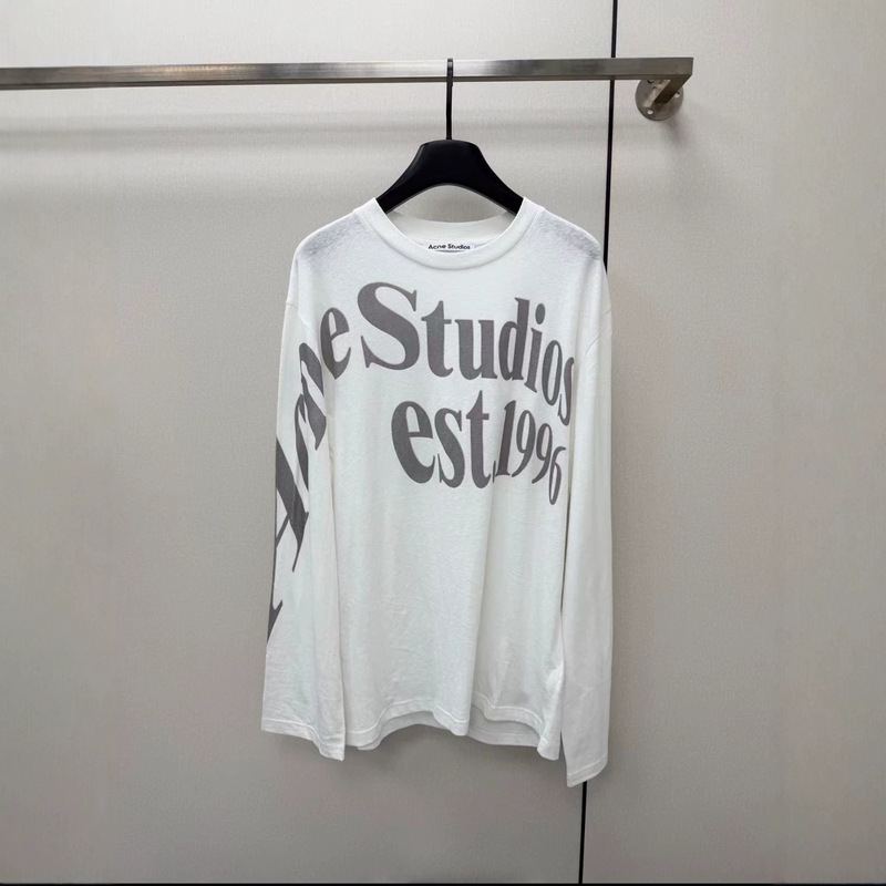 High-Quality Version with All Tags Intact, Ac 26 Retro 1996 Vintage Print Large Letter Loose Long-Sleeve T-Shirt Sun Protection Top