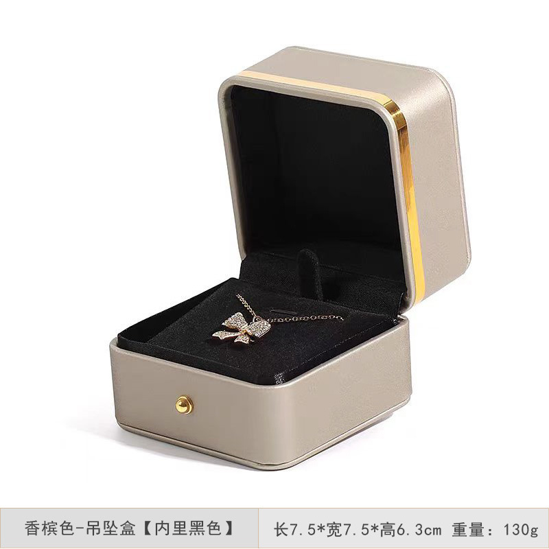 高級ジュエリーボックス、金縁リングボックス、ネックレスジュエリー包装箱、ブレスレットボックス、PUレザー製ジュエリー包装ギフトボックス|undefined