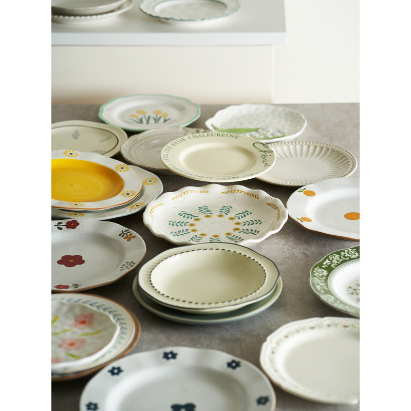 Especially Beautiful Plates, Dishes, Household Dishes, Ceramic Breakfast Plates, High-End Western Food Plates, Tableware, Flat Plates