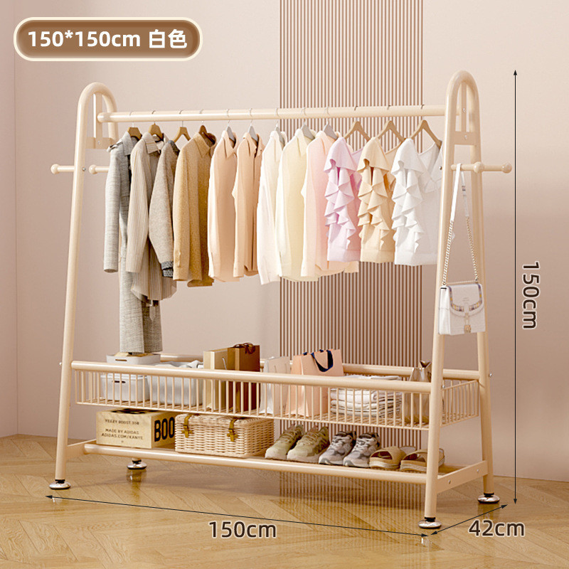 브랜드 직접 판매丨빅맥 3.2CM 두꺼운 파이프 직경丨따뜻한 흰색-대용량 저장 [150CM*150CM] 더블 레이어 프레임