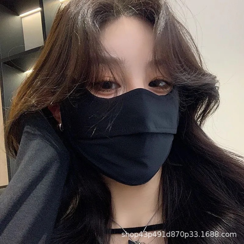 Ciclismo máscara solar para mujeres verano cubre todo el rostro protector anti-UV chaqueta máscara de hielo máscara de sombreador solar velo transpirable