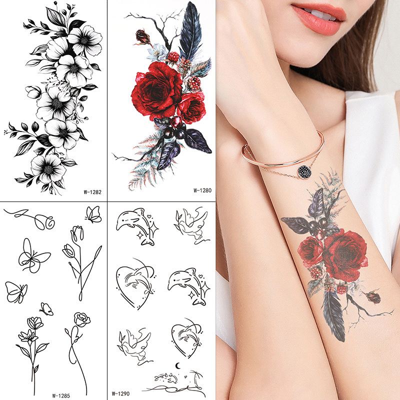 Zhengxiang 2025 Cross-border Cartoon Tattoo Waterproof Flower Temporary Tattoo Amazon Wholesale