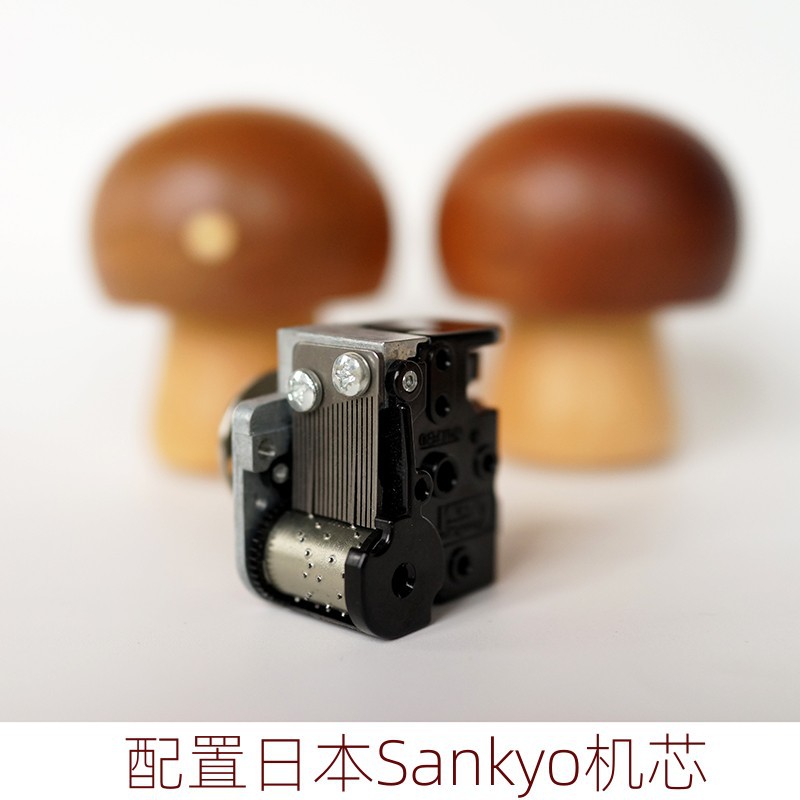 Caja de música de madera decoración giratoria setas caja de música hecho a mano niñas cumpleaños regalo niños juguetes de madera