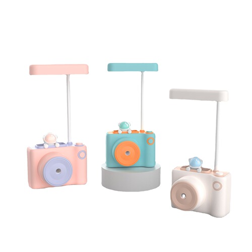 Creative cartoon small desk lamp, multi-functional LED rechargeable reading and learning eye protection desk lamp, bedroom bedside lamp night light