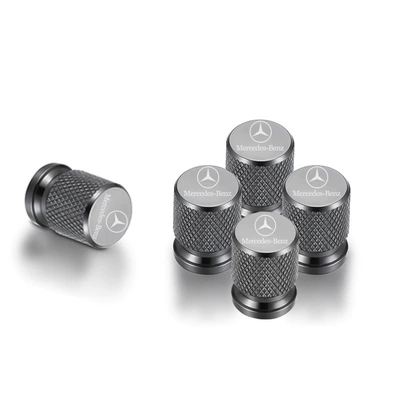 Tire Valve Caps Valve – valve - mercedes-benz-standard-grid-valve-gray-5-pack