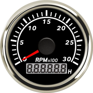 Tachometer mounting hole 52mm pointer universal excavator truck engineering vehicle tachometer can adjust the tachometer