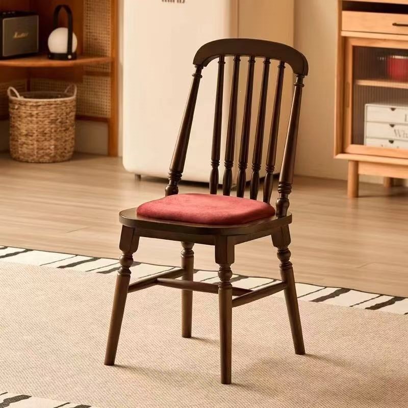 Sillas de comedor de madera maciza estilo medieval retro francés sillas de comedor de madera maciza sillas de respaldo de banco