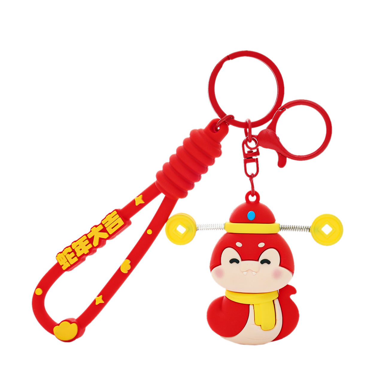 2025 Año de la serpiente mascota llavero muñeca creativo Año Nuevo de la fortuna pequeña serpiente colgante dibujos animados pequeños regalos