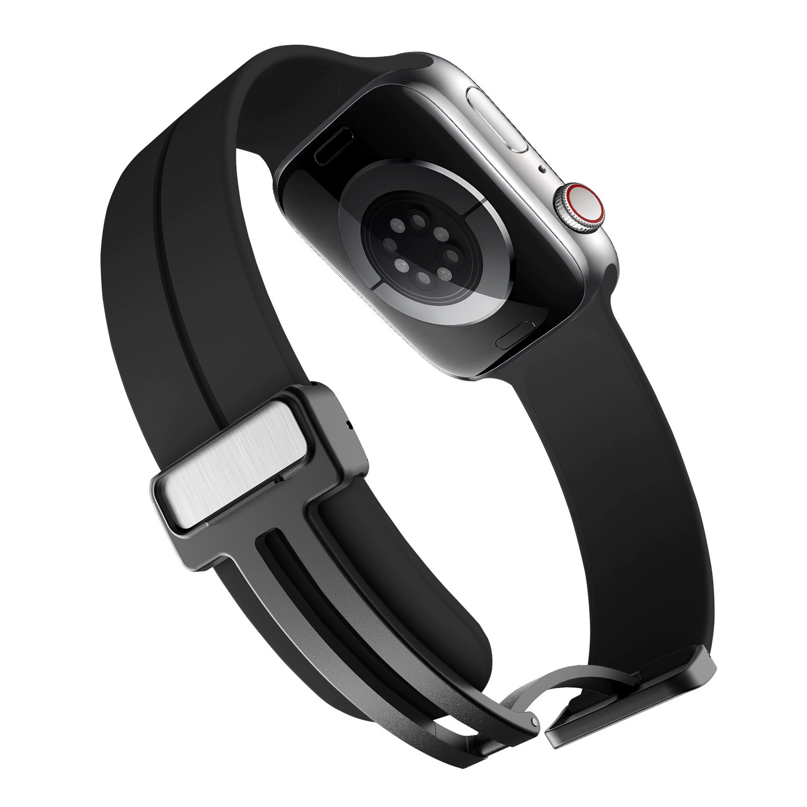 Применение Apple Watch iWatch876SE силиконовый магнитный ремешок Apple Watch однотонный складной браслет