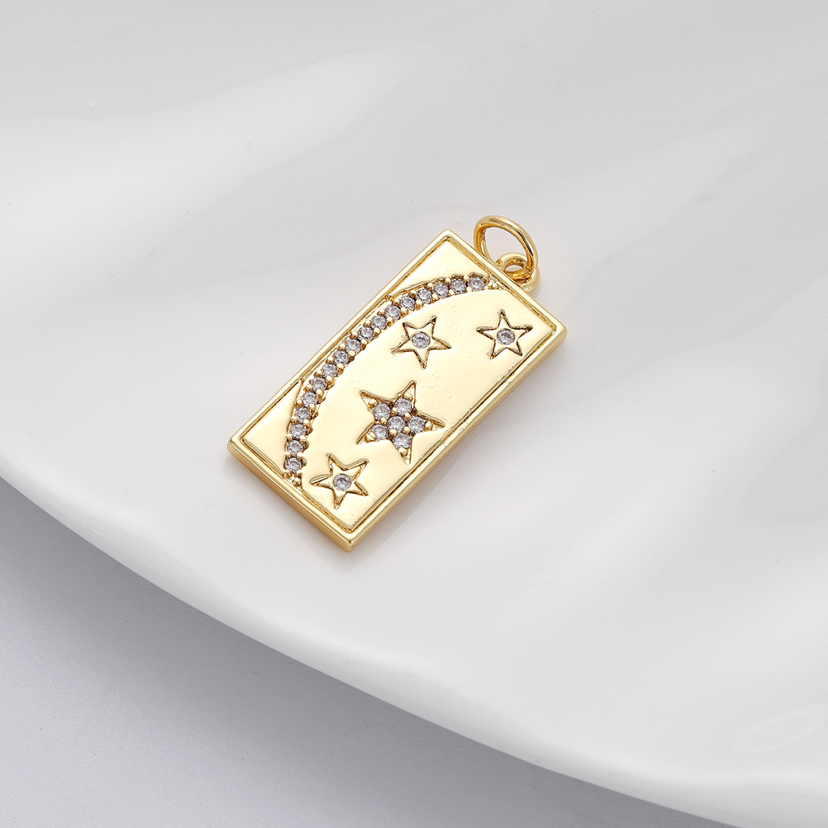 8g Weight Pendant, Chain Jewelry Making Type Zircon Inlay Material DIY Jewelry Accessories Classification 1 Piece Quantity Copper Material Geometric, Star, Moon Pattern Plating, Inlay Design Simple Style Style 1 Piece Copper Zircon Geometric Star Moon Pendant Chain 18