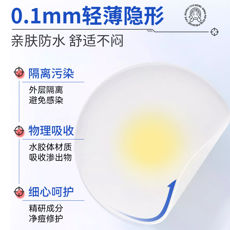 妥能药业压边款痘痘贴人工皮隐形水胶体敷料吸脓豆豆皮肤粉刺闭口|undefined