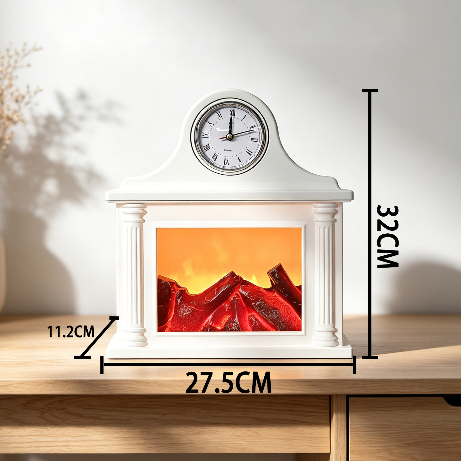 Nueva chimenea carbón leña pila llama lámpara de viento decoración decoración de Navidad decoración de reloj de pared
