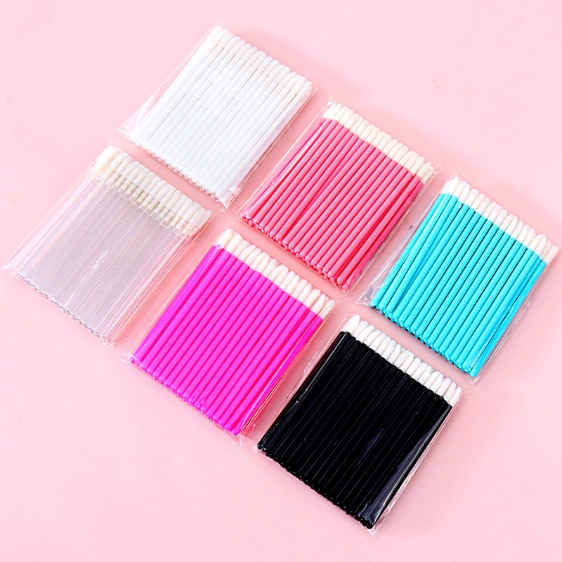 Lip Applicator Swab Sticks, 50-Pack Solid Rod, Soft Foam Tip, Multi-Color