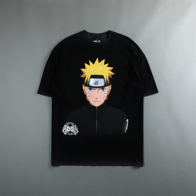 DARC SPORT joint name Naruto vortex Naruto printed short sleeve European and American men's summer heavy fashion brand T-shirt