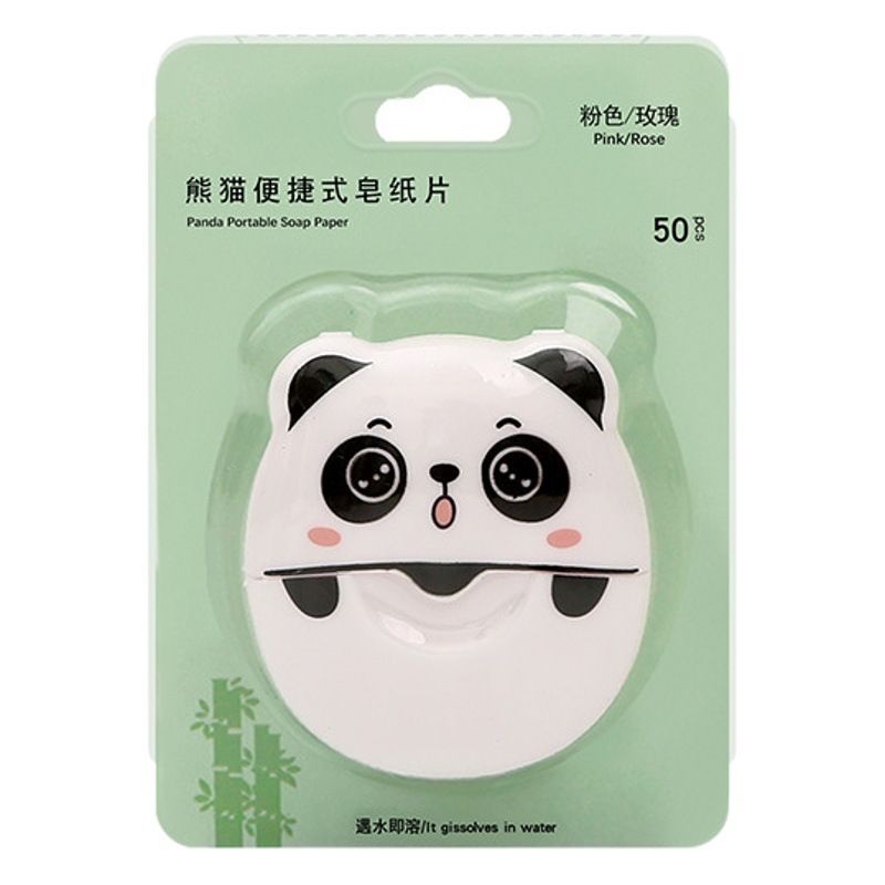 Jabón desechable al aire libre viaje jabón portátil papel estudiante niños mano lavado pieza dibujos animados jabón portátil papel