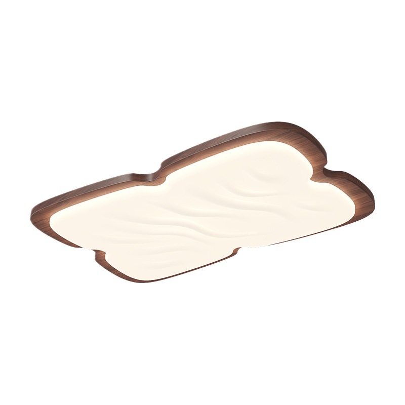 Lámpara principal de la sala de estar Lámpara de techo de viento crema de grano de madera de nogal de estilo antiguo, protección ocular creativa, lámpara de dormitorio, lámpara de estudio retro