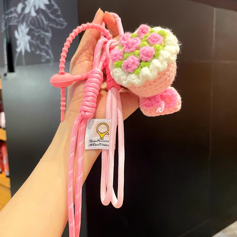 教师节礼物2025新款送女老师手捧花钥匙扣谢师礼毛线花束挂件成品|undefined