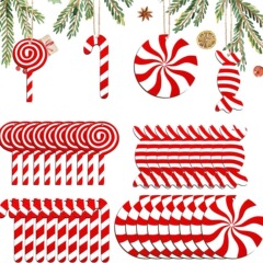 36個のキャンディー道具木製杖アメクリスマス装飾品DIY杖キャンディーテーマ装飾飾り