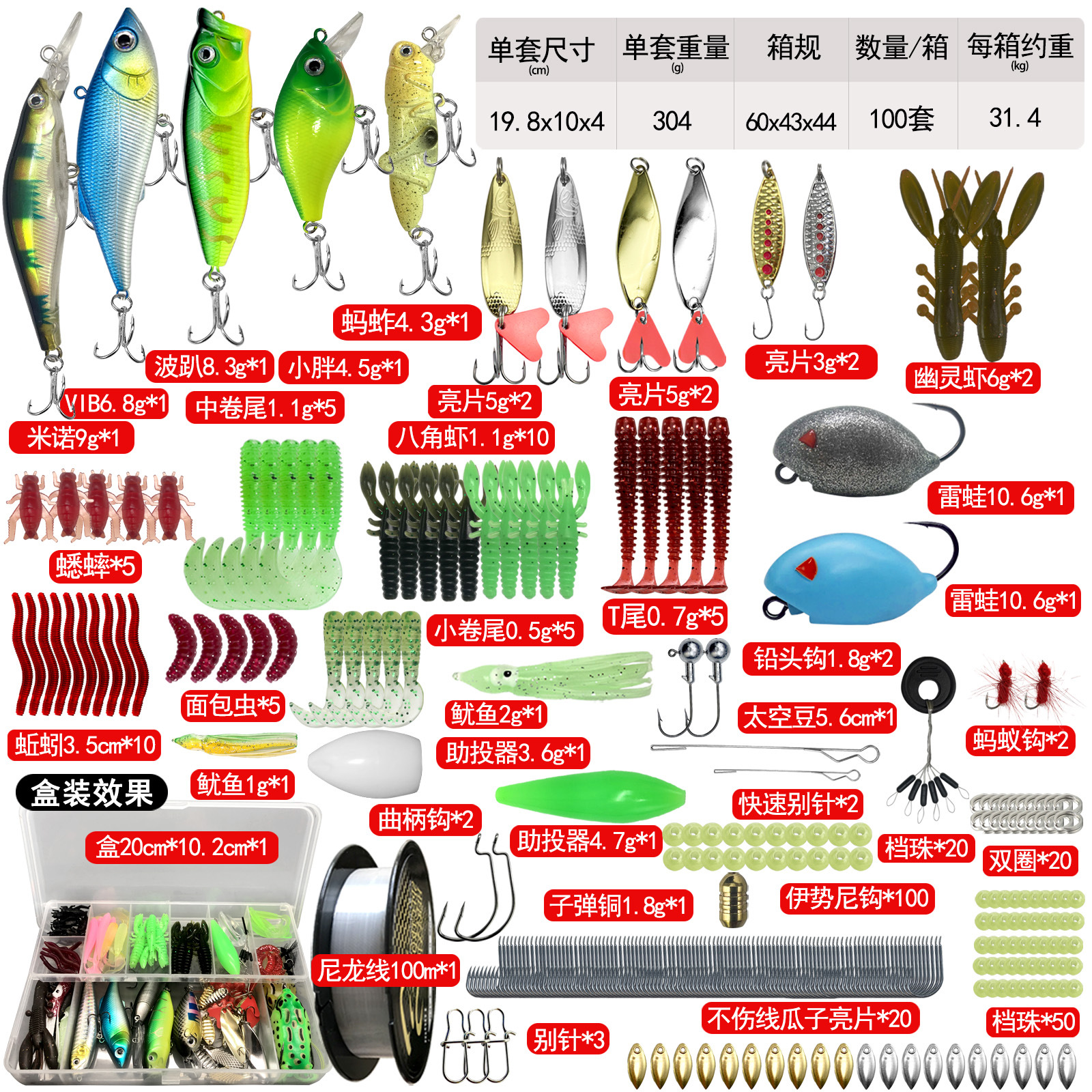 Juego completo de cebo Luya Juego completo de cebo falso Luya Lentejuelas Minuolei rana cebo falso cebo suave capa de natación completa cebo de pesca transfronterizo