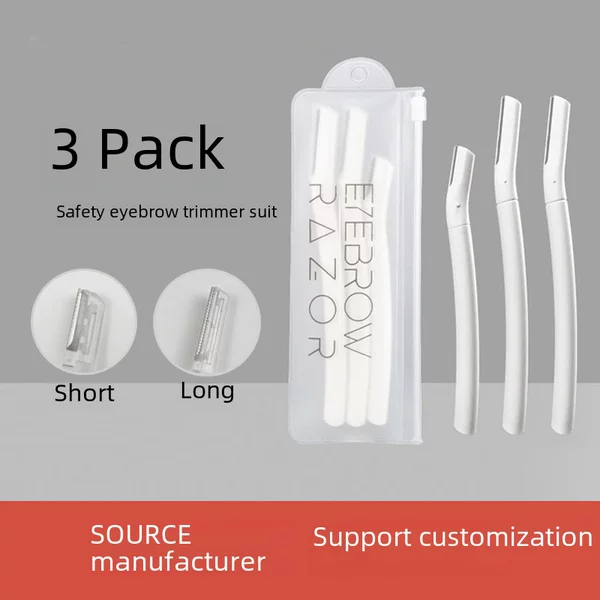 Manufacturer's Ready Stock Safety Macro Eyebrow Trimmer Stainless Steel Blade Eyebrow Trimmer Set Beauty Tools Wholesale