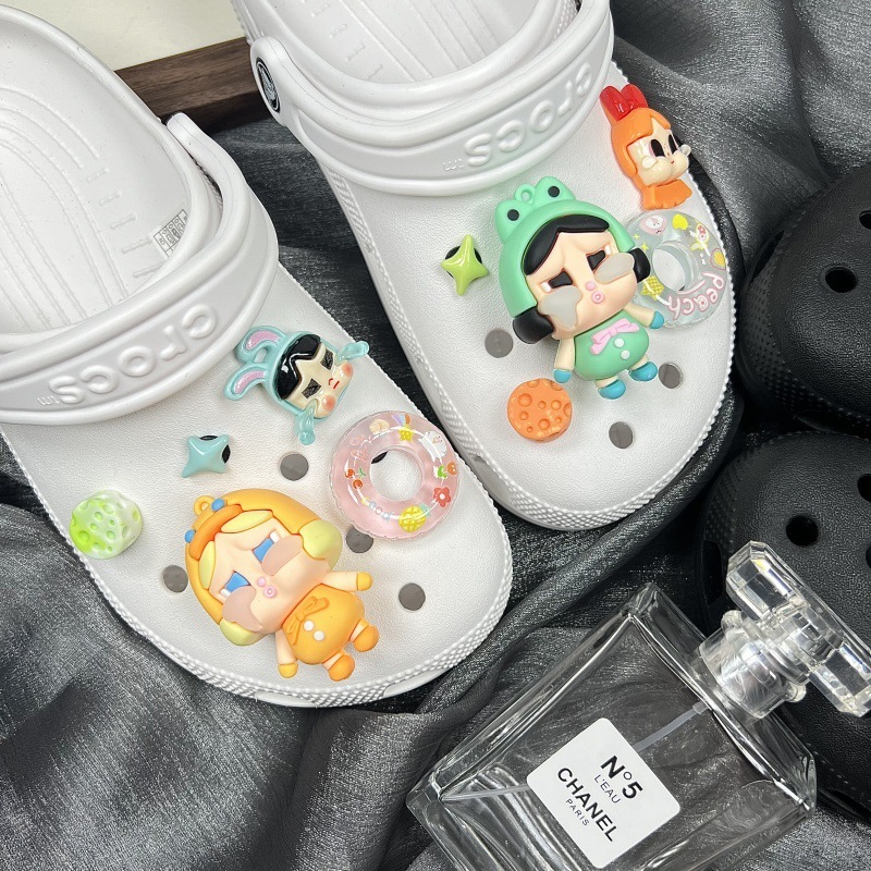 下駄アクセサリー泣き人形靴バックル DIY 毛皮のようなバブル小さな警察シリーズかわいい漫画の靴花靴|undefined