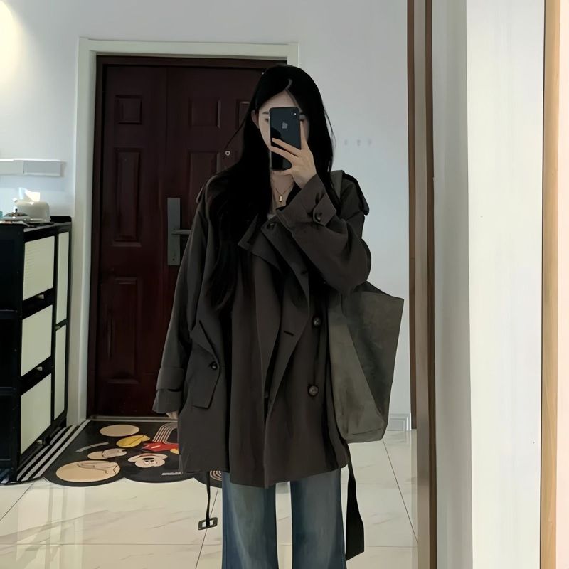 短款宽松风衣外套女2025春秋季新款小个子巨好看薄款韩版韩系休闲|undefined
