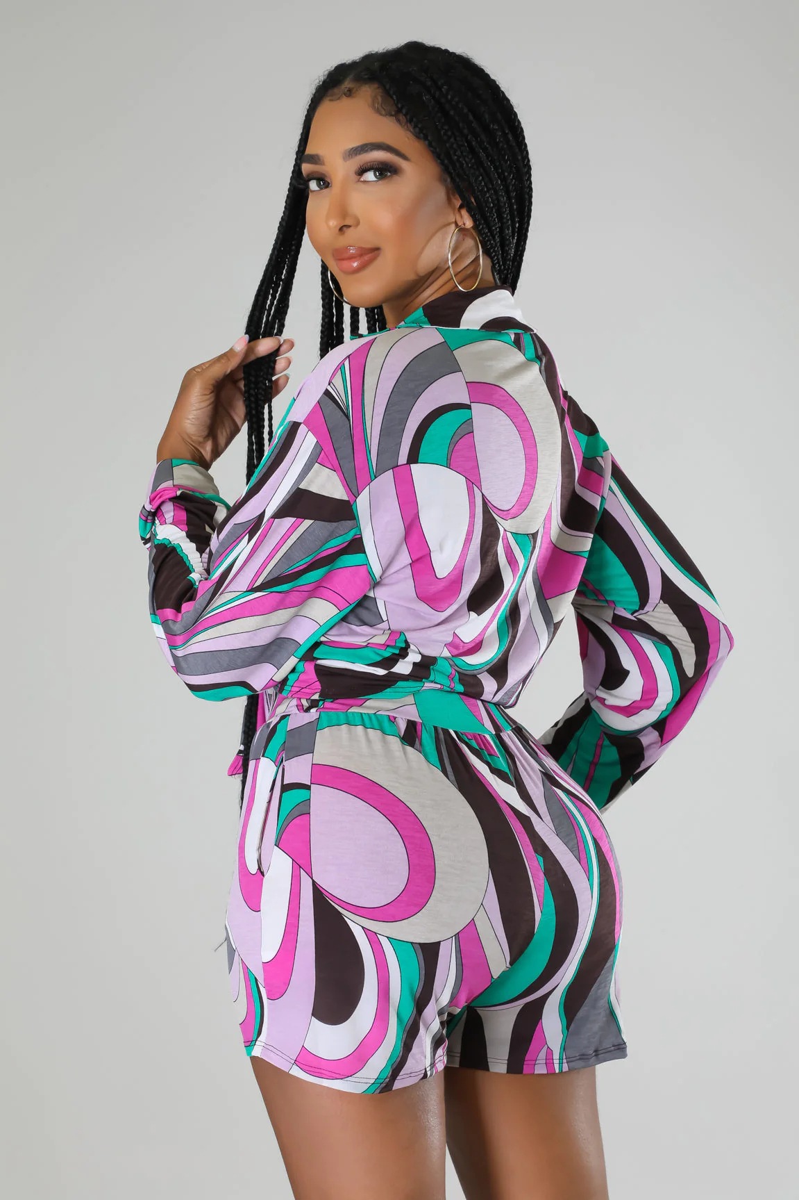 309g Weight Long Sleeve Sleeve Length Polyester Fabric Type Shorts Co-ord Set Sets Type 2 Piece Set Quantity Street Occasion Turndown Neckline Regular Fit Fit Type Stripe Pattern Summer Season Women'S Gender Printing Design Vacation Style Street Women'S Vacation Stripe Polyester Printing Shorts Co-ord Set Shorts Sets 2