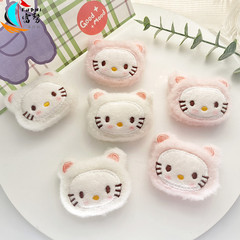 New Cute Plush Cartoon Kitten Doll Cute Blush KT Kitten Brooch Girly Heart Doll Accessories